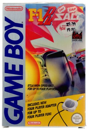 Gameboy: F-1 Race [Inc 4 Play Adapter] [PAL] (Complete) (GOOD) (Has Sticker)